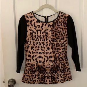 Leopard print peplum top